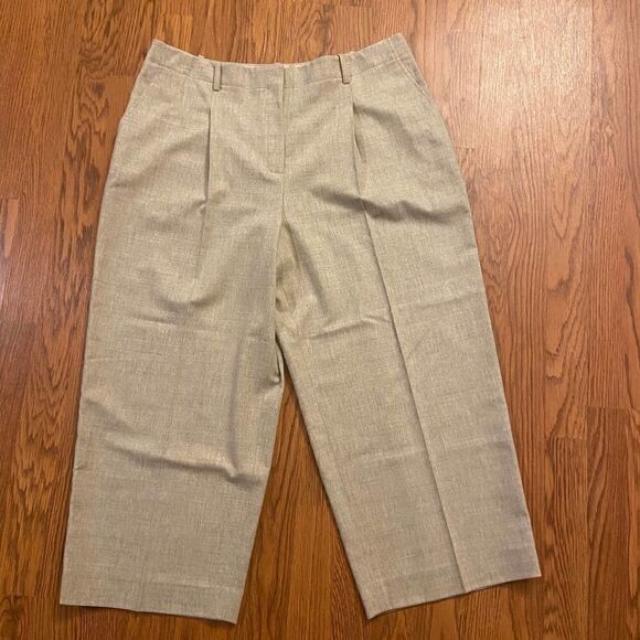 Lafayette 148 Wool Cashmere Wide Leg Crop Pants 14 - Picture 1 of 5